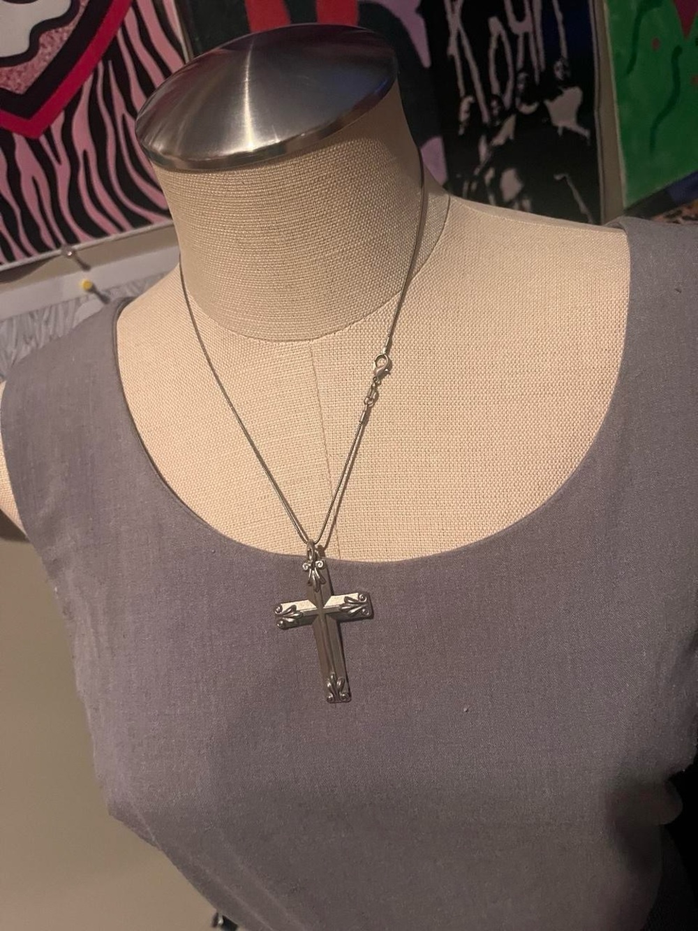 Silver Cross Pendant Necklace - Women's Jewelry